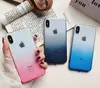 Gradient Colorful Case For iPhone X 6 6s 7 8 Plus Ultra Thin Clear Soft Silicone TPU Transparent Back Cover Protection Conque