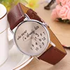 WHO CARES I'm ALREADY LATE fancy leather watch design without hour marks(pw121)