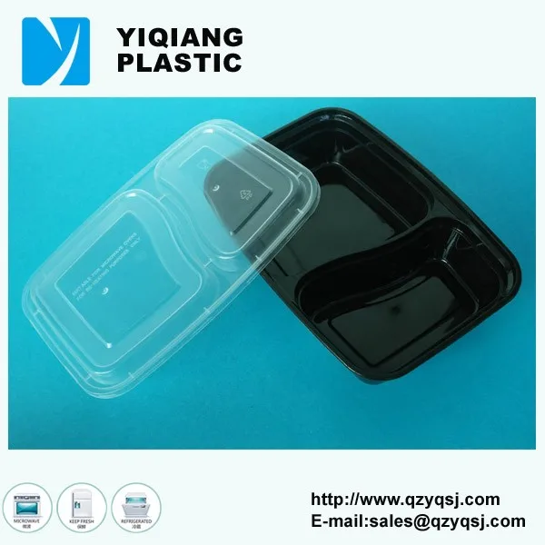 Black Plastic Food Disposable To Go Containers With Lids Wholesale