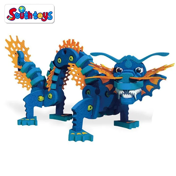 Kids Educational Diy Toys Foam Eva Animal Dinosaur Building Block ...