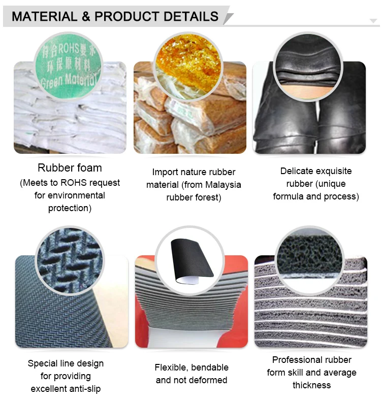 Anti Slip nature rubber custom soft PVC bar mat