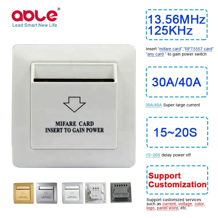 High Efficient Hotel Key Card Energy Saving Room Card Power Switch