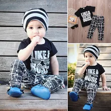 New Arrival Baby Boys Kids Summer Sets Short Sleeve T shirt Tops Pants 2pcs Children Sets