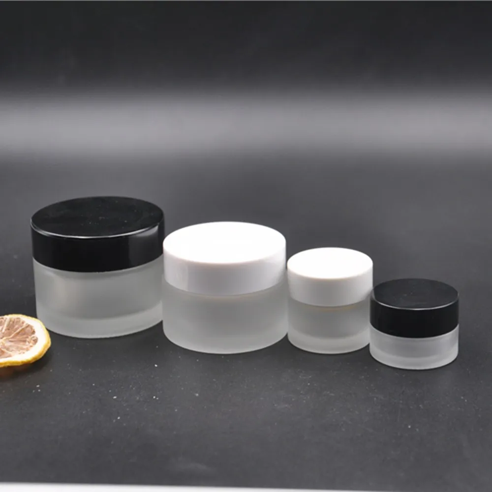 Health Care Product Small Glass Container Rounded Sample Cream ...