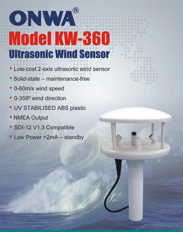KW-360 ONWA Ultrasonic Wind Sensor/Ultrasonic Weather Station/ Ultrasonic Wind Anemometer