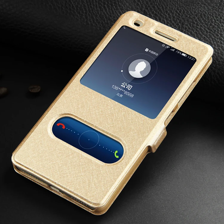Leather Case For Huawei Honor 7 Mobile Phone With Window View High Quality Protector Flip Case