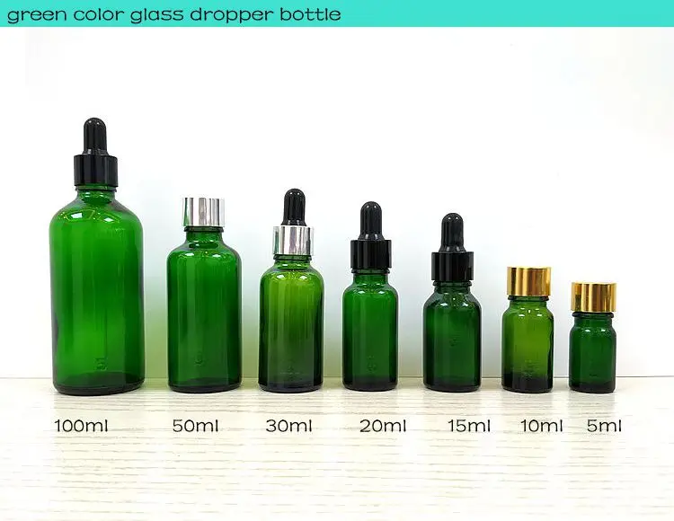 In Stock Essential Oil Bottle Boston Round Black Glass Dropper Bottle