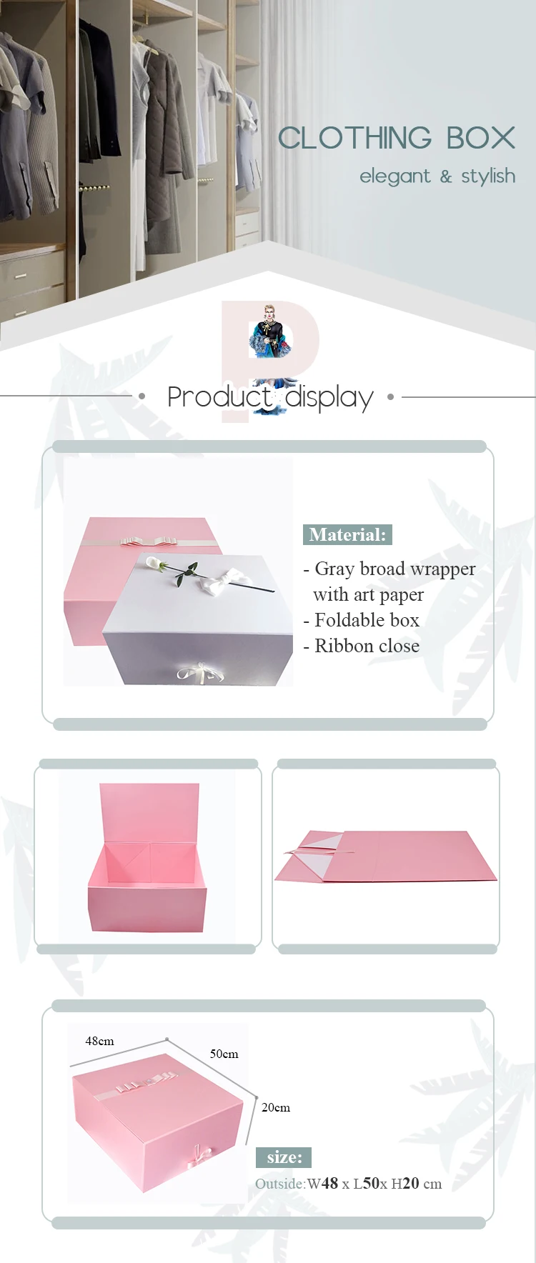 Wholesale Custom Shipping Gift Cardboard Boxes For Clothing With Ribbon
