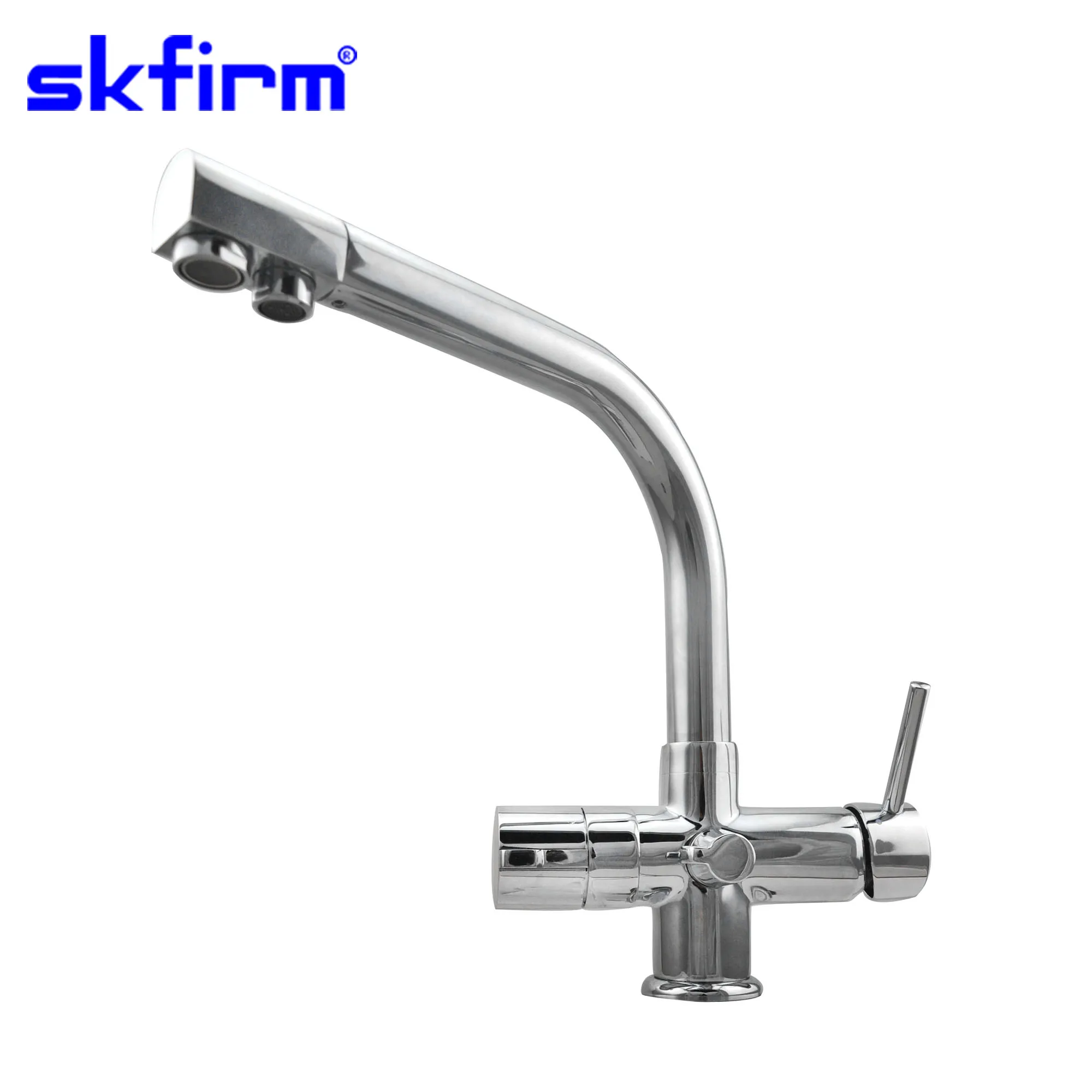 Four Way Kitchen Faucet Dual Handle Pull Down Kitchen Faucets With