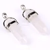 Natural White Jade crystal point pendant