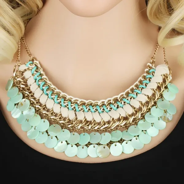 Wholesale Handmade Crystal Imitation Pearl Cluster Bib Chunkys Necklace