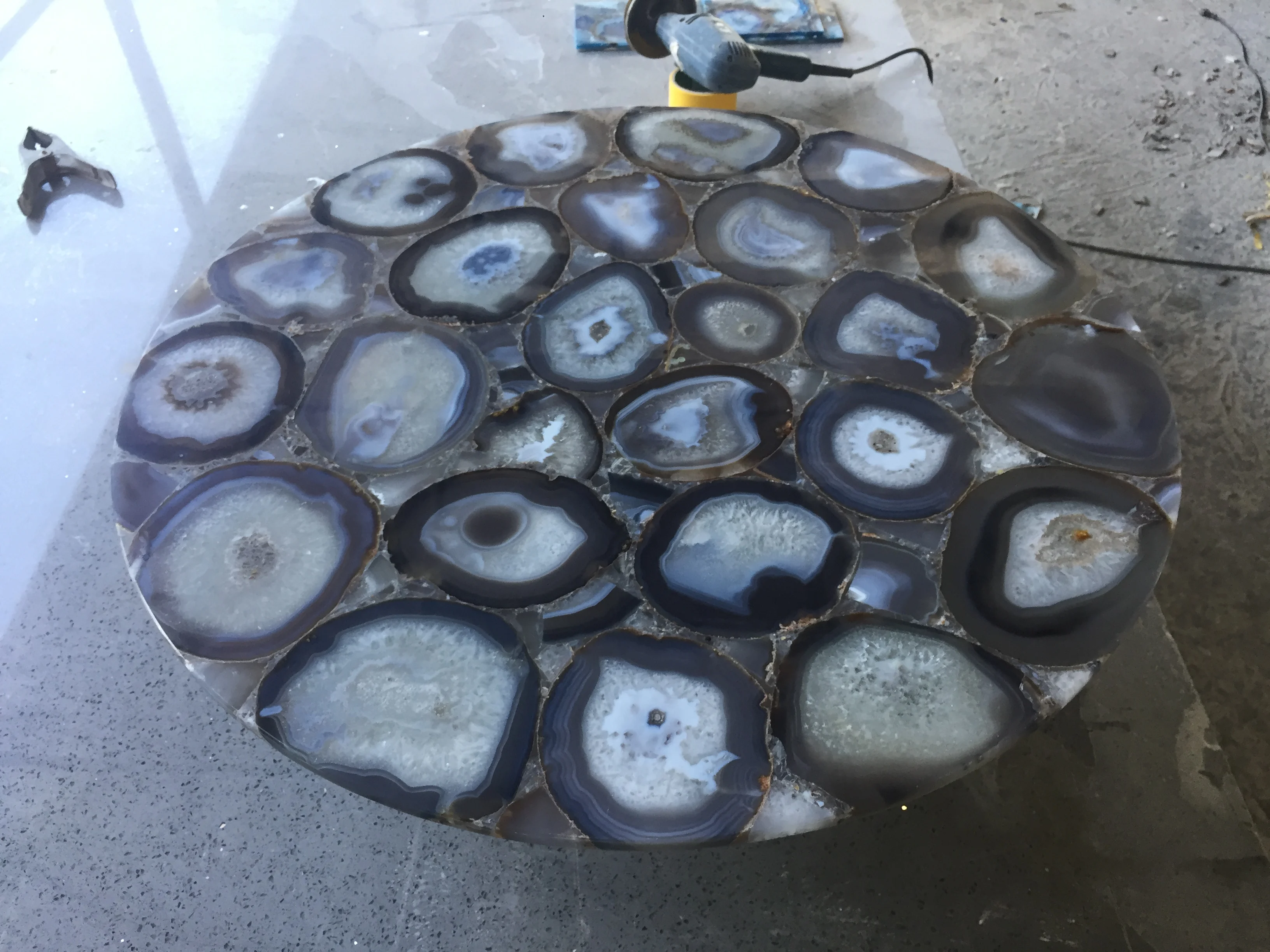 顶级棕色玛瑙玛瑙石台面冰桶