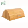 High Quality Modern Roll Top Kitchen Wooden Bread Box With Metal Handle Provided Customized Size And Design