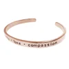 Custom activity love compassion stainless steel rose gold c bangles cuff bracelet