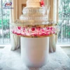 Hot Sale Wedding Event Party Round Stainless Steel Frame Crystal Cake Table