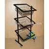 3 tiers shop storage slant angle adjustable metal wire basket display stand with strong capacity