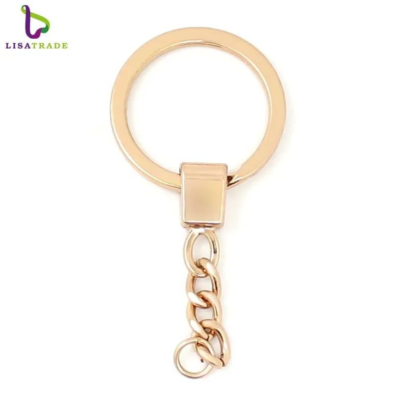 Wholesale 30mm Alloy Blank Metal Key Chains Key Rings Diy Jewelry