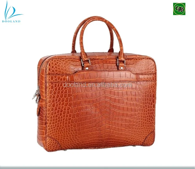 Luxury fashion genuine crocodile leather skin men briefcase bag