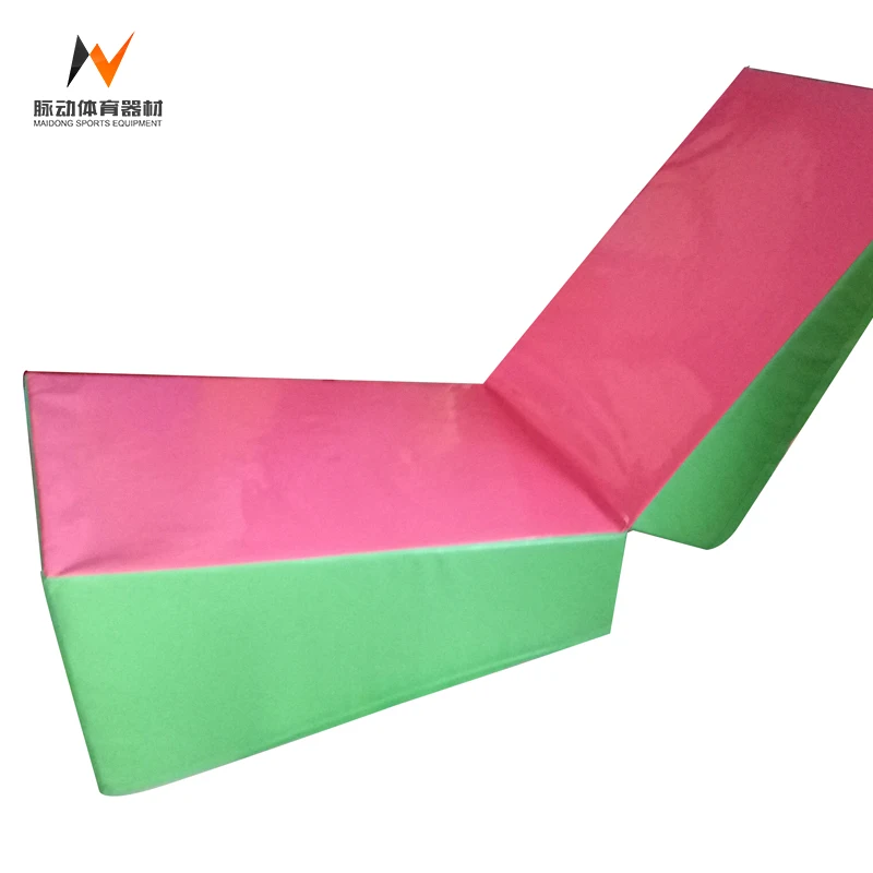 Folding Incline Mat Slope Cheese Gymnastics Gym Exercise Aerobics Tumbling Wedge