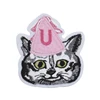 Wholesale lovely cat shaped embroidery animal iron-on patch for clothing