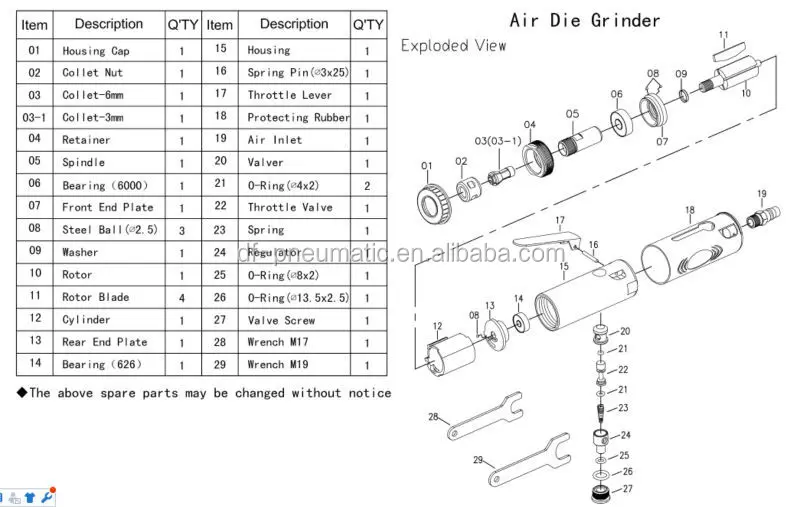 ep5206 2019 hot sell air die grinder cut off wheel