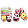 happy monkey 3d baby plush animal rattle socks