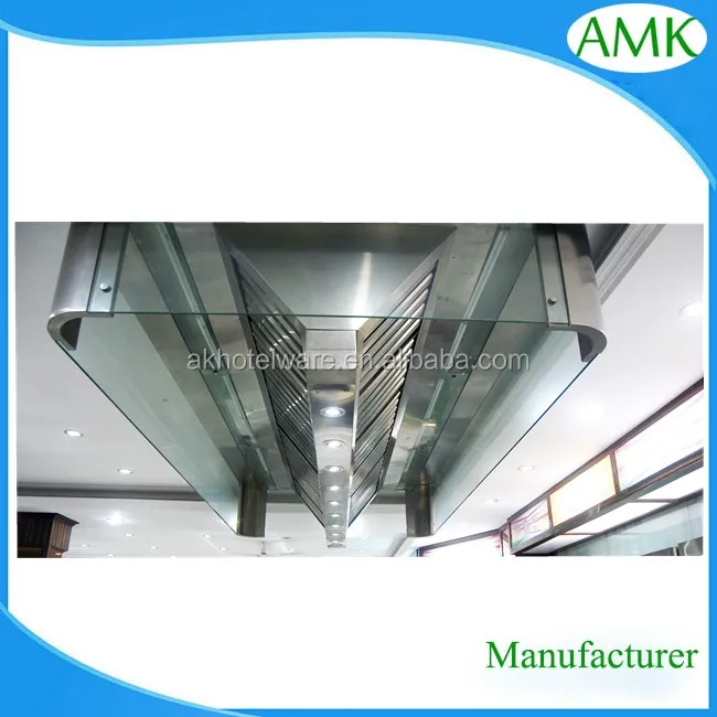 Industry Kitchen Cooker Exhaust Hood Ceiling Mounted Restaurant