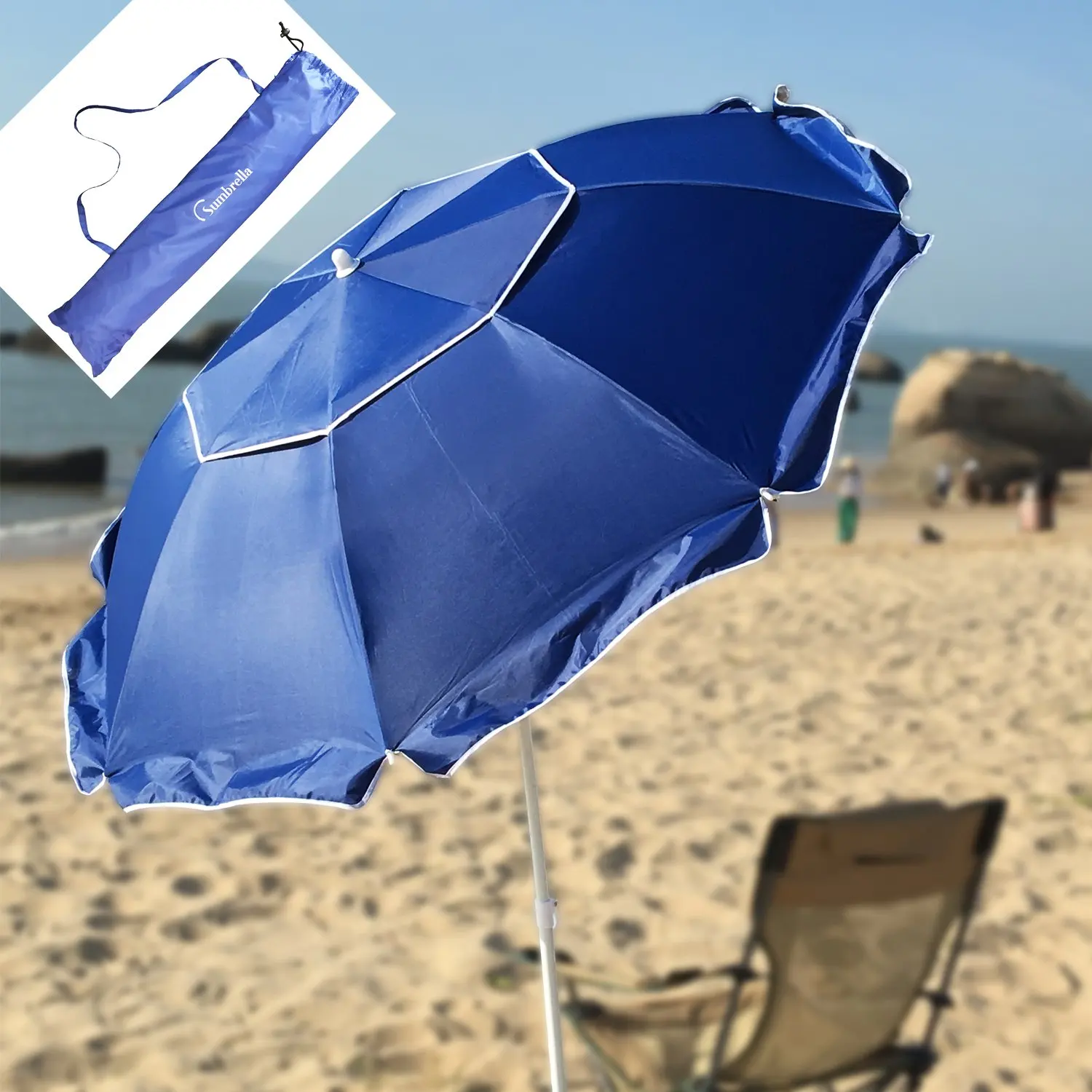 Buy Cloudnine Beach Umbrella With Tilt, Double Canopy,UV Protection ...