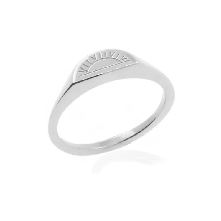 Anillo de plata esterlina hombres Signet Fleur de Lys Sólido Genuino ley 925