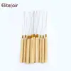 Large stock wholesale price hair extension tools wooden hair weaving loop needles