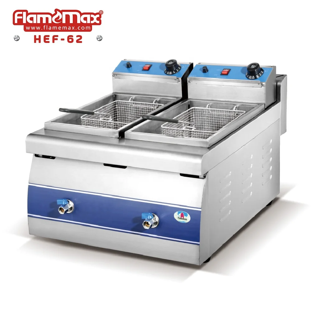 HEF12L 1tank 1basket deep Electric Fryer with oil valve, View