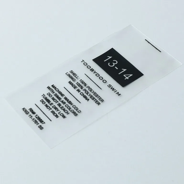 Transparent Silicon Feel Clear Soft Printing Tpu Washing Care Labels ...