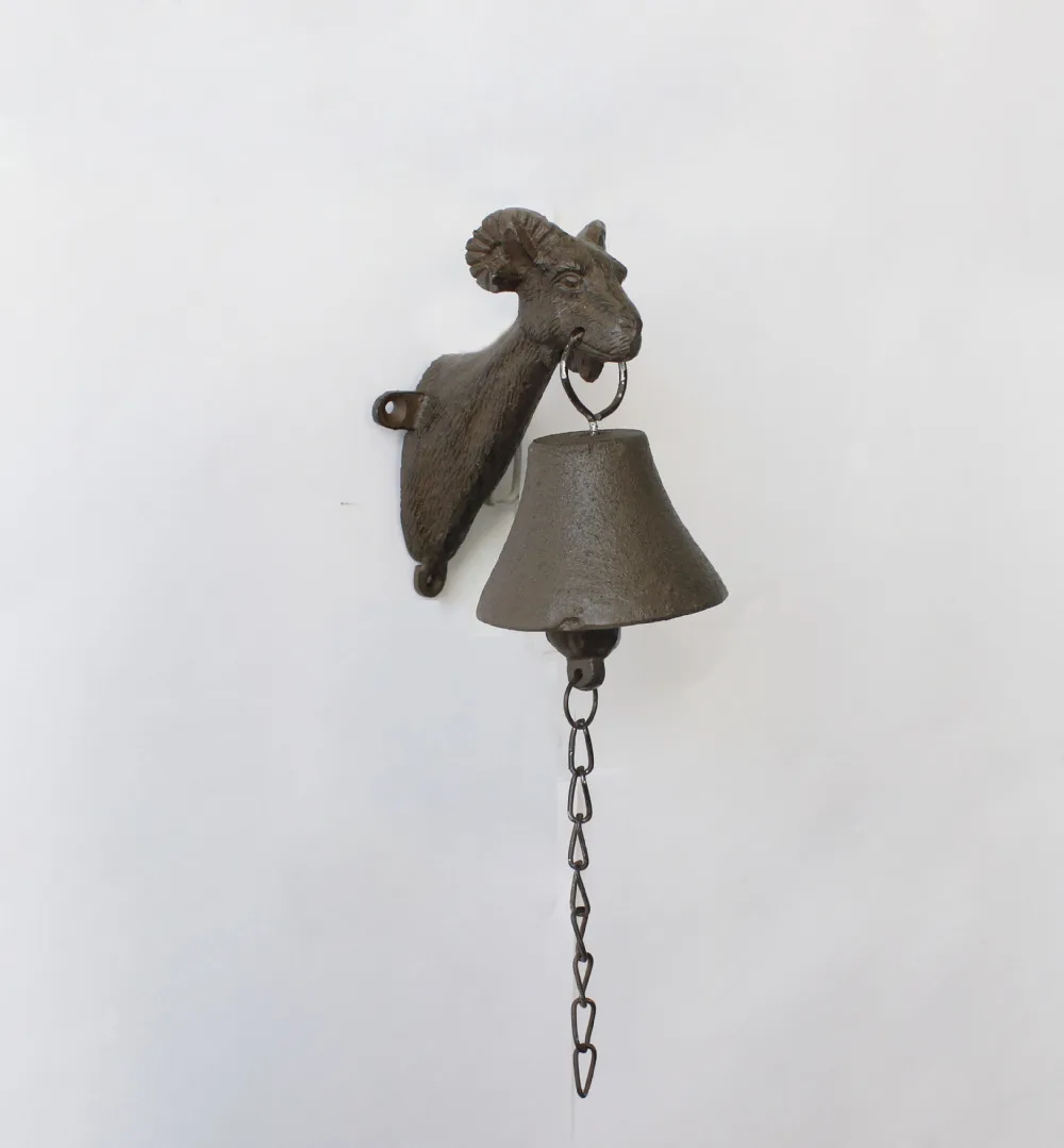 Sheep Shaped Cast Iron Hanging Door Bell For Garden Decoration