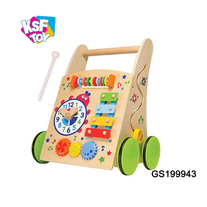 wooden push walker baby