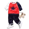 Top quality splicing raglan t-shirt and pants clothing sets boys