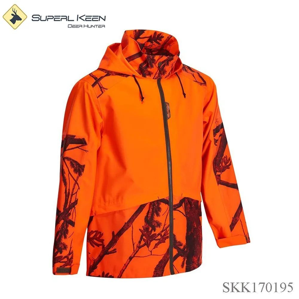 Men's Outdoor Hightvisible Blaze Orange Camo Jacket Hunting - Buy Windproof&visible,Blaze Orange 