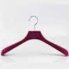 XQ55 New Style Rose red color velvet plastic hanger set non slip hanger