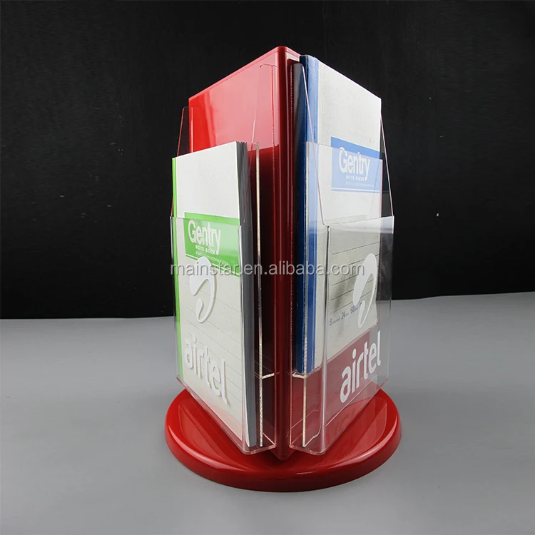 Desksop 3 Sided Rotating Acrylic Brochure Display Stand/brochure Holder