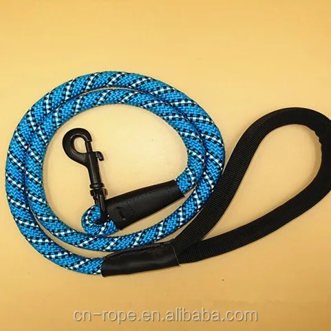 1/2inch nylon climbing rope dog leash with reflective strap