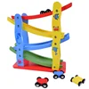 wooden play gliding slot toy track rail ramp racing car