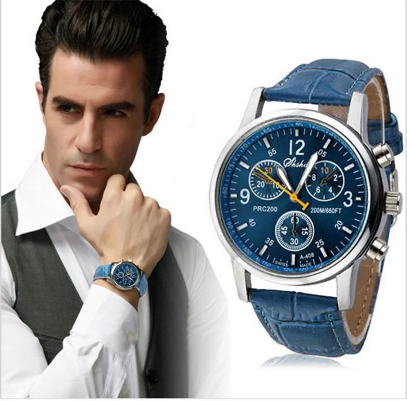 Splendid Luxe Mode Lederen Blue Ray Glas Quartz Analoge Horloges Casual Horloge Mannen Groothandel - Buy Quartz Horloges,Horloge Mannen,Lederen Horloge Product on Alibaba.com