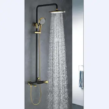 Luxury Wall Mount Bathroom Black Shower Set With Rain Shower Head ... Luxury Wall Mount Bathroom Black Shower Set With Rain Shower Head ...