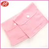 china wholesale customized microfiber pouch/bag envelope shape pink color with gold stamping printing logo