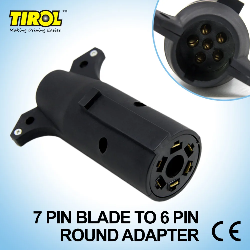 Tirol 7 Pin Blade To 6 Pin Round Trailer Adapter Trailer