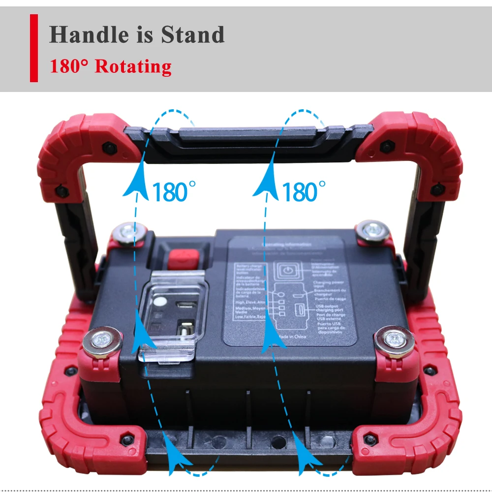 Super Bright 10 W 1050 Lumen Portable Work Zone Rechargeable Cob Led