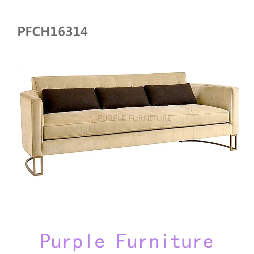 Disesuaikan Stainless Steel Hotel Lobby Rekreasi Kursi Sofa Ruang