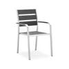 Modern Plastic Wood Armrest Garden Patio Dining Chair Outdoor Aluminum Table Set Furniture
