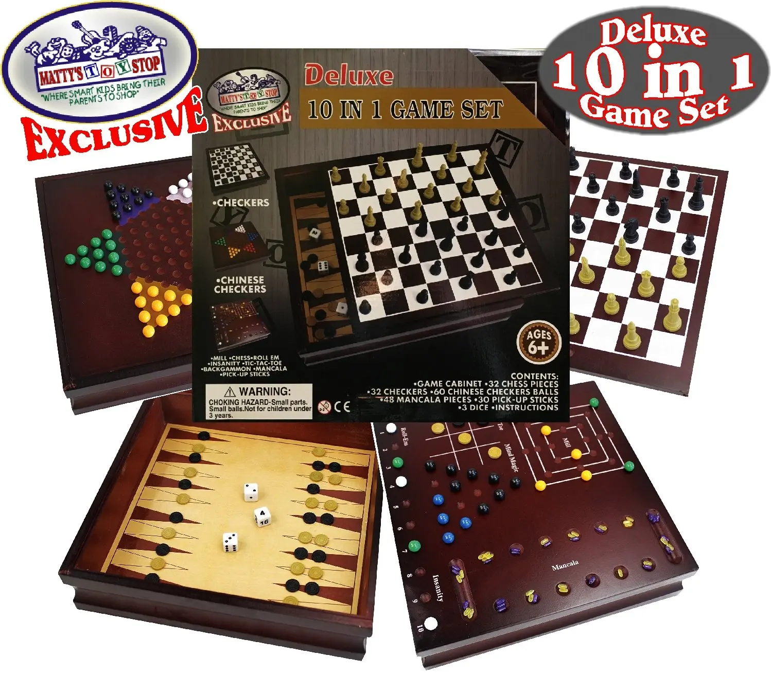 deluxe wooden checkers in box