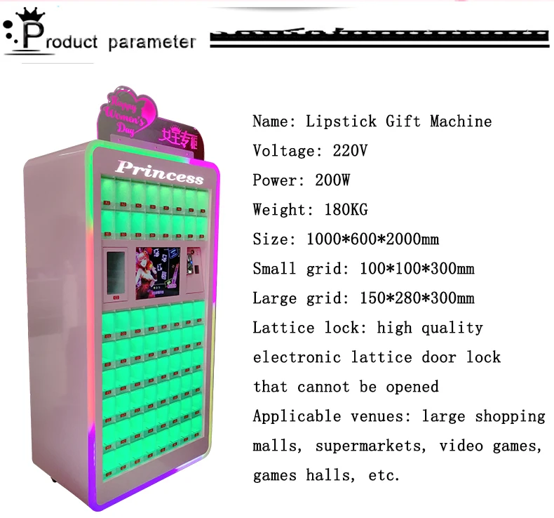 Coin Operated Colourful Gift Machine Video Games Lipstick Vending Game