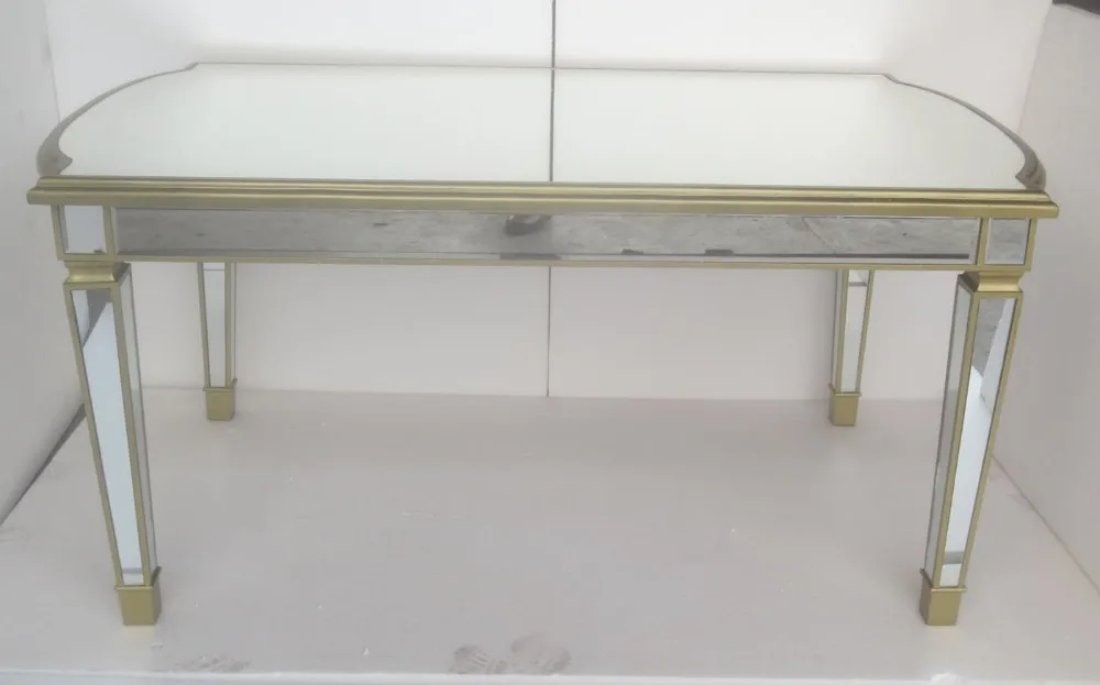 Gran Mesa Con Espejo Con Base De Vidrio Templado Mesa De Comedor